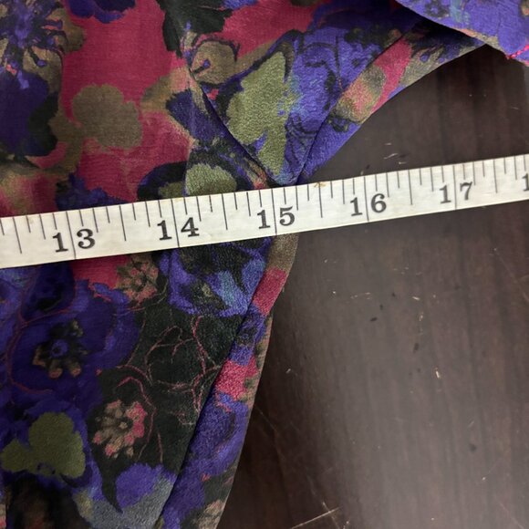 Vinatge ZAC Posen Silk Multicolor Floral Pleated Design Fit & Flare Dress Size 2 - Picture 9 of 10